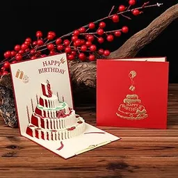 Jubobu 3D PopUp Birthday Cards, Candle Cake Happy Birthday Card Postcards Greeting Cards Birthday Gifts Decorations for Women, Man, Mom, Wife, Husband, Boy, Girl-picture-12