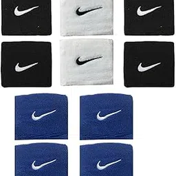 5 Pairs Wrist Bands Sweatbands for Sports - (Black 2 Pairs), (Blue 2 Pairs), (White 1 Pair)-picture-67