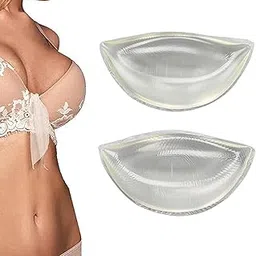 tazweeq Clear Silicone Bra Inserts Triangle Gel Breast Inserts Enhancer Waterproof Push-Up Bra For Bras Swimsuits Suspenders and Dresses, 12 image 1
