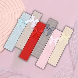 HOME ELEMENTS 6Pcs Luxury Jewellery Gift Box Set with Lids & Bows, Jewellery Display Cases, Bowknot Gift Box, Decorative Present Boxes for Necklace, Ring, Bracelet, Earrings (6 Colour, 21x4x2.5cm)-image-83