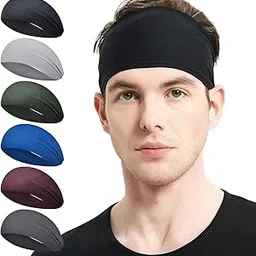 plutoprom Running Headbands for Men Stretchy Headband for Football,Cycling,Basketball,Yoga,Fitness Workout Unisex Quick-Dry Sweatband (Multi 6)-picture-50