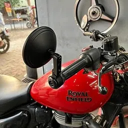 generic Eaz Handle Bar Front Mirror Black Heavy For Royal Enfield Hunter/Reborn/Meteor 350 Cc-picture-22