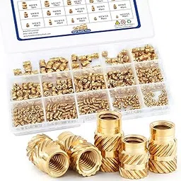 415 Pcs M2 M3 M4 M5 M6 Threaded Inserts for Plastic Heat Set Insert Brass Insert Assortment Kit for 3D Printing Injection Molding Press Thread Nuts-picture-19