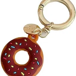 iCare AirTag Silicone Donut Case Cute Protective Cover for Apple AirTag, Soft Anti-Scratch Holder with Keychain, Lightweight & Durable Air Tag Accessories for Pets, Keys, Bags & Luggage Brown Color-image-30