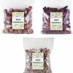 MGH Herbals Organic Whole Dried Amla Reetha Shikakai Raw Form, For All Hair Type Combo Pack Each 200 G Total 600Gms, 3 Pack,3 Count-picture-18