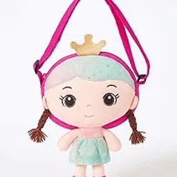 Princess Doll Plush Sling Bag for Girls & Kids | Soft Toy Purse with Crown Design & Adjustable Pink Strap | Cute Crossbody Shoulder Bag for Birthday, Party & Travel | Adorable Gift for Girls-picture-32