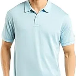beyoung Light Blue Ribbed Collar Polo T-Shirt image 1