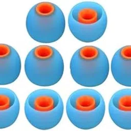REDWIND Replacement Earphone Silicone Rubber Medium Size 5 Pair Caps for Realme Boat Oppo Vivo Samsung One Plus Airpods, Earbuds, Bluetooth Neackband(10pcs Eartips) (Blue Red 10 Pcs)-picture-18