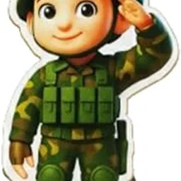 GP Mothers Arts | Military Cartoon Character Decorative Fridge Magnet, Camouflage Green, Plastic, Cute Saluting Soldier Design, Kids Room Decor-image-9