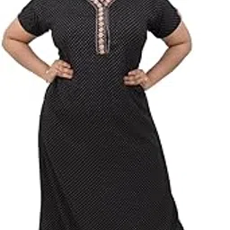 malviya | Elegant Embroidery Nighty for Women Night Gown | Cotton Nighty | Women's Nightdresses | Premium Night Wear-picture-20