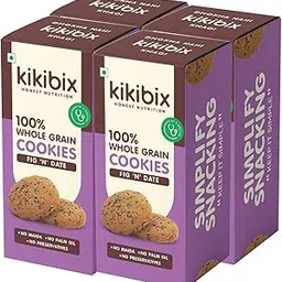 Kikibix Figs Jaggery Cookies | PCOS & PCOD Friendly, Lactation Cookies | No Refined Sugar, No Preservatives, No Maida | 130gm (Pack of 4) | 48 Pieces-picture-62