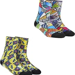 dynamocks Men & Women Quarter Ankle Length Socks (Art Bomb+Tribal)(Pack of 2 pairs; Multicolour; Anti-Odour; Breathable; Durable)(Small-Fits Shoe Size India/UK 4-7)(Large-Fits Shoe Size India/UK 8-10)-picture-12