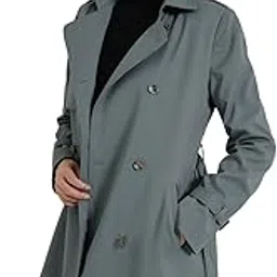 fablestreet Women Trench Coat | Tailored Fit Spread Collar Solid Design | Premium Polyester Twill Smooth Texture & Lined Interior For Work & Formal Occasions-picture-42