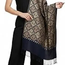 muffly Opulent Red Stole – All-Over Gold Paisley Woven Blended Wool Shawl, Size - 80 x 28 Inch-picture-12