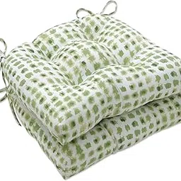Pillow Perfect Outdoor/Indoor Alauda Grasshopper Chair Pads, 15.5" x 16", Green 2 Count-picture-23