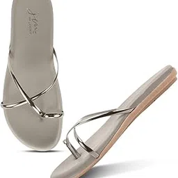 jm looks Women's Flat Sandals Toe Ring with Cross Strap Stylish Slip-On Flats | Comfortable Casual Sandals-picture-13