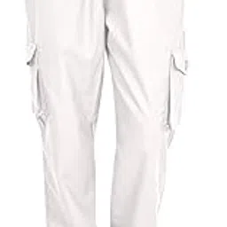 Women's Straight Fit Cotton Blend Cargo Trousers-picture-41
