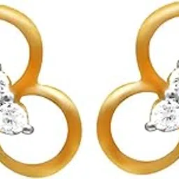 joyalukkas Women's & Girl's Pride Diamond Collection 18K (750) Yellow Gold And Diamond Stud Earrings-picture-19