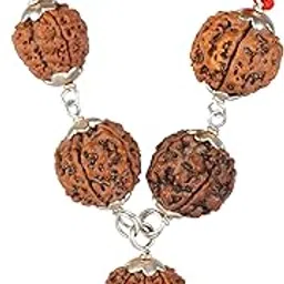 3,4,5,6,7 Mukhi Rudraksha Combination/Mala Original Nepali Beads with Lab Certificate in Unisex Pendant - Brown-picture-28