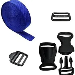packard Side Release Buckles Clips, Tri-Glide Slides and Ladder Lock with 5mt 1in wide Nylon Webbing Strap for Backpack Repairing, Luggage Fastening Strap, Pet Collar Making and More DIY Projects-picture-23