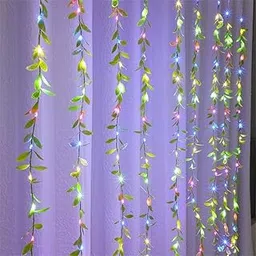 fizzytech Artificial Leaf Curtain Lights – 200 LED Multicolour Fairy String Lights, 3x1m, Remote Control with 8 Lighting Modes for Home, Wedding, Party, Diwali, Christmas & Festival Decoration-image-10