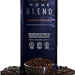 Home Blend Coffee Roasters-Whole Bean Coffee Bag- Monsooned Malabar Aa Arabica 100%-Indian Specialty Coffee-Pack Of 1 Kg (Dark Roast)-picture-10