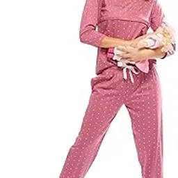 Women's Cotton Traingle Print Feeding Top & Payjama Full Sleeve Nightsuit Set-image-79