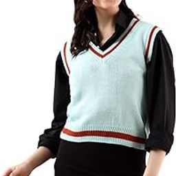 kotty Women's Trendy Sleeveless Sweater Vests – Perfect for Layering and Smart-Casual Outfits(Green,M)-picture-16