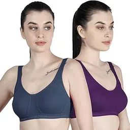 vanila B Cup Comfortable Sports Bra for Women & Girls- Perfect for Daily Workout & Active Lifestyle (Grey, Magenta, Size40, Pack of 2)-picture-52