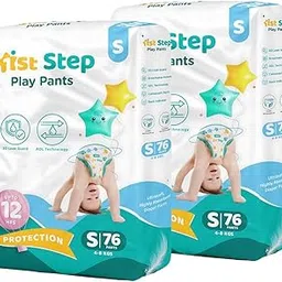 1st Step Play Pant Style Baby Diapers – Ultrasoft Comfort with 3D Leak Guard, Gel Lock Technology & Breathable Cotton Fit for up to 12 hours Protection – S (152 Diapers)-picture-14