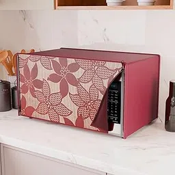 Heart Home 23 Ltr Velvet Microwave Oven Cover for Kitchen | Microwave/Oven/Otg Cover - Protects from Spills, Stains & Scratches | Flower Print - Maroon-image-84