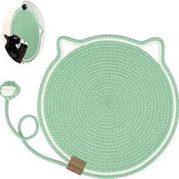 Cat Scratcher Mat, Natural Cotton Rope Cat Scratch Pad, 15.7'' Round Horizontal Floor Cat Scratching Pads for Indoor Cats, Cat Furniture Protector for Wall, Couch, Carpets, Sofas-picture-30
