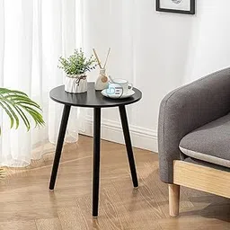 NW CRAFTS Wooden Bedside Table Coffee Table Small Center Table Nightstand Table | Flower Pot Stand for Living Room Bedroom and Office Decoration (Black)-picture-17