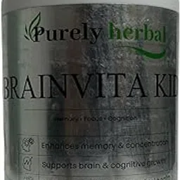 Purely Herbal – Brain Vita Kids Powder| Ayurvedic Brain & Memory Booster for Kids | Supports Concentration, Focus & Mental Development | Natural Herbal Formula-150g-image-4