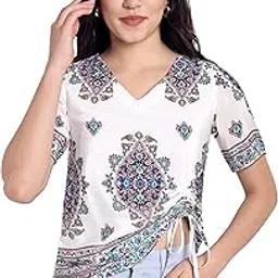 Women's Top | 100% Pure Fit & Flare Cotton |Lightweight Relaxed Breathable Fabric � Stylish Casual Summer Wear for Girls & Women| Comfort & Regular Fit-image-1