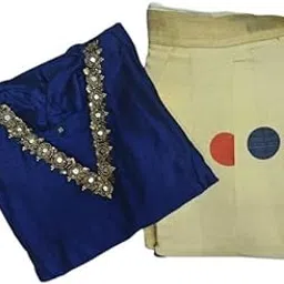 liveswag Women Readymade Vishu Traditional Handworked Fully Stitched With Crepe Lining Vichitra Silk Top Blouse With Cotton Tissue Skirt Set (Pavadai And Blouse Set)-picture-41