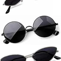 sheomy Unisex Combo offer pack of 3 shades glasses Square Sunglasses Rectangle Retro Vintage Narrow Women::Men Small Narrow Square Sun Glasses Combo offer pack of 3 MC-1196-picture-29