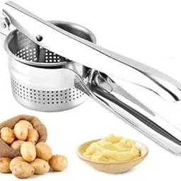 CAMDEN Stainless Steel Potato Masher Polish, Soft Grip, Attractive Design, Ideal for Mashing Vegetables and Pressing Paratha, Chapati - Silver, 7x15 cm, 152g-image-5