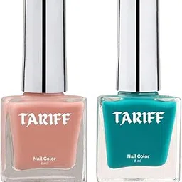 TARIFF Dual Nail Polish Combo (T03 + T038) | 8ml Each | Coral Kiss Peach Nude & Ocean Jewel Aqua Blue | Glossy Gel Finish | Long Lasting Quick Dry Nail Paints for Women, Girls & Kids.-picture-40
