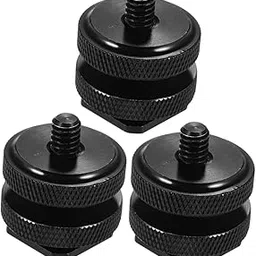 LIFKICH 3pcs Hot Shoe Mount Adapter 1/4 Inch Dual Layer Screw for Camera DSLR Camcorder-picture-29
