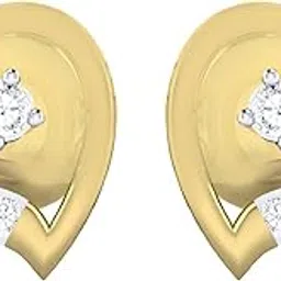 diamtrendz Gold Plated BIS Hallmarked Pure 925 Sterling Silver Screwback Heart Stud Earrings | Dailywear Lightweight Silver Stud | Rhodium, Rose-Gold Plating Options | Model ERS00107-picture-38
