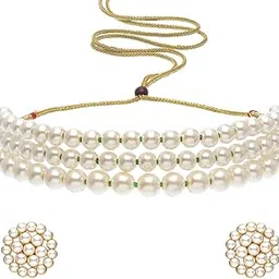 shining diva fashion Latest Stylish Design Fancy Traditional Pearl Necklace Jewellery Set for Women (15915s)-picture-10