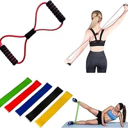 Figure 8 Resistance Band with Padded Handles Great for Stretch, Exercise, Fitness Training, Yoga, Resistance Weights, Therapy, Gym or Home Workout Equipment (Light Resistance 10lbs.)-image-41