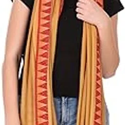 fwc fill with colours stole/scarf for girl/ladies Colour- Musturd soft viscose cotton blend ethnic pattern scarves pack of 1 ST-35-picture-51