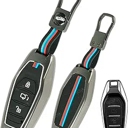 Metal Silicon Key Cover Compatible for Mahindra XUV 500 3 Button Smart Key Cover Full Metal Protections Special Feature Visible in Low-Light Conditions-picture-39