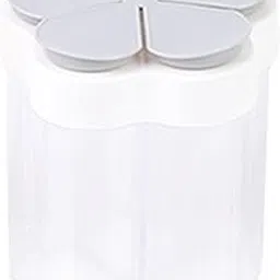 Merishopp Transparent 5 Grids Flip Spice Shaker Jars Net Shaped Pouring Port Grey-picture-29