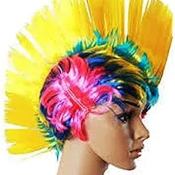 Western Era Funny Mohawk Multicolor Spike Wig for Costume Prank Theme Party Prop-picture-24