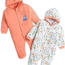 Hooded Rompers/Sleepsuits/Jumpsuit/Night Suits for Baby Boys & Girls, Infants, New Borns Pack Of 2 Pec-picture-10