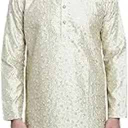 sojanya (Since 1958 Men's Cotton Blend Navy Paisley Design only Long Kurta-picture-25