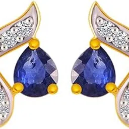 p.c. chandra jewellers 18 Kt Yellow Gold Diamond And Sapphire Clip-On Earring For Women-picture-32